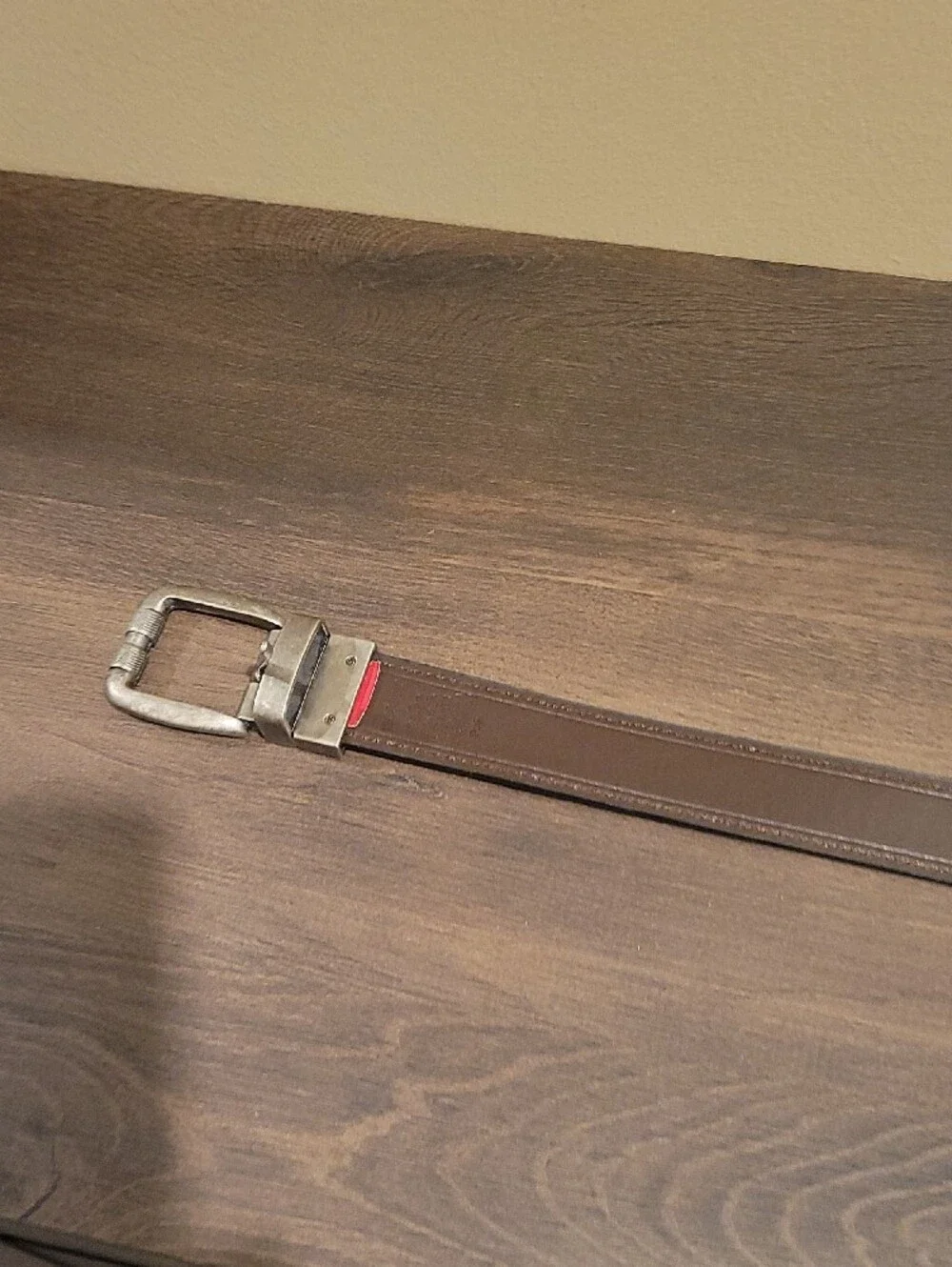 Dickies Black And Brown Reversable Leather Belt with Brushed Silver Buckle